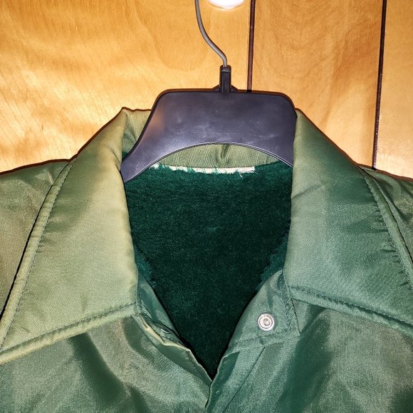 Vintage Harry Gant Jacket MEDIUM Snap Button Inner Lined GREEN Heavy Fade 80s F2 - Picture 3 of 10
